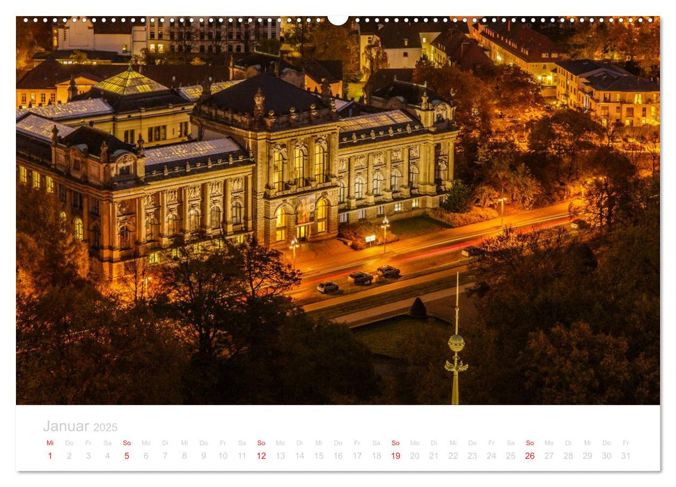 Hannover bei Nacht (CALVENDO Premium Wandkalender 2025)