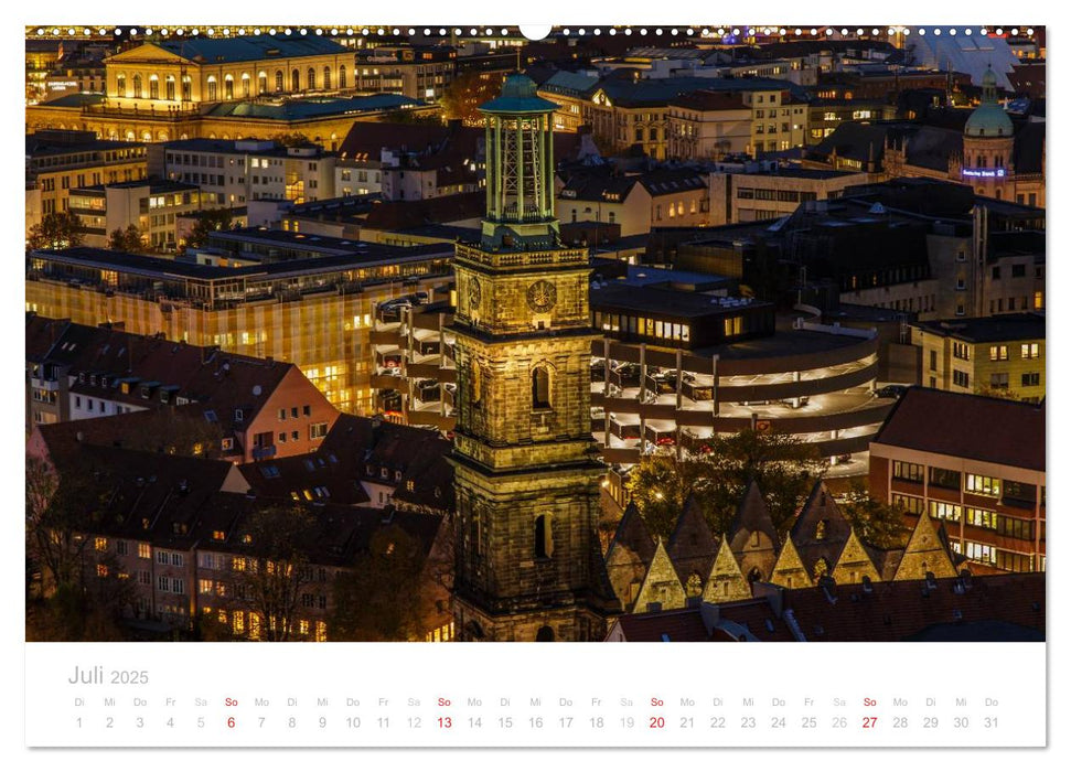 Hannover bei Nacht (CALVENDO Premium Wandkalender 2025)