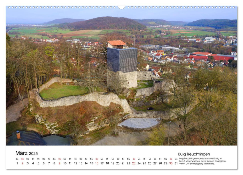 Deutschlands Burgen - Der Süden von oben (CALVENDO Premium Wandkalender 2025)