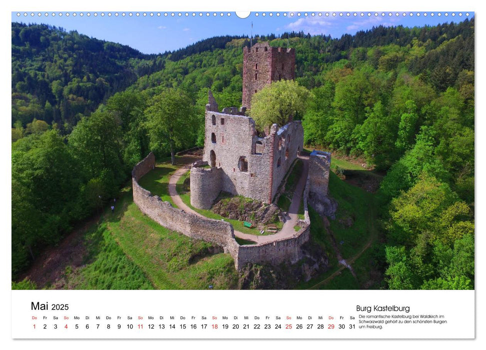 Deutschlands Burgen - Der Süden von oben (CALVENDO Premium Wandkalender 2025)