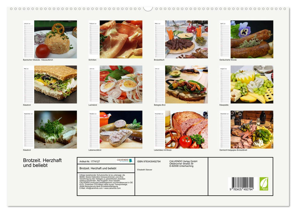 Brotzeit. Herzhaft und beliebt (CALVENDO Premium Wandkalender 2025)