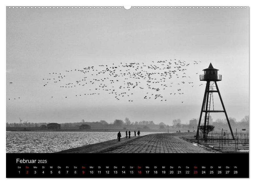 Ost-Friesische Schwarz-Weiß-Ansichten (CALVENDO Premium Wandkalender 2025)