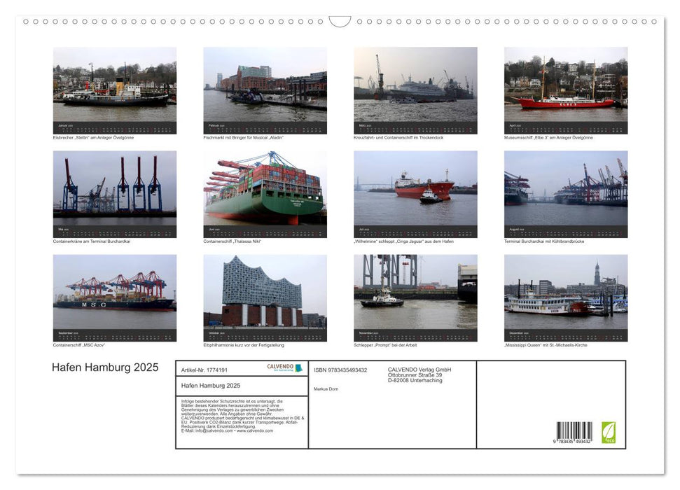 Hafen Hamburg 2025 (CALVENDO Wandkalender 2025)