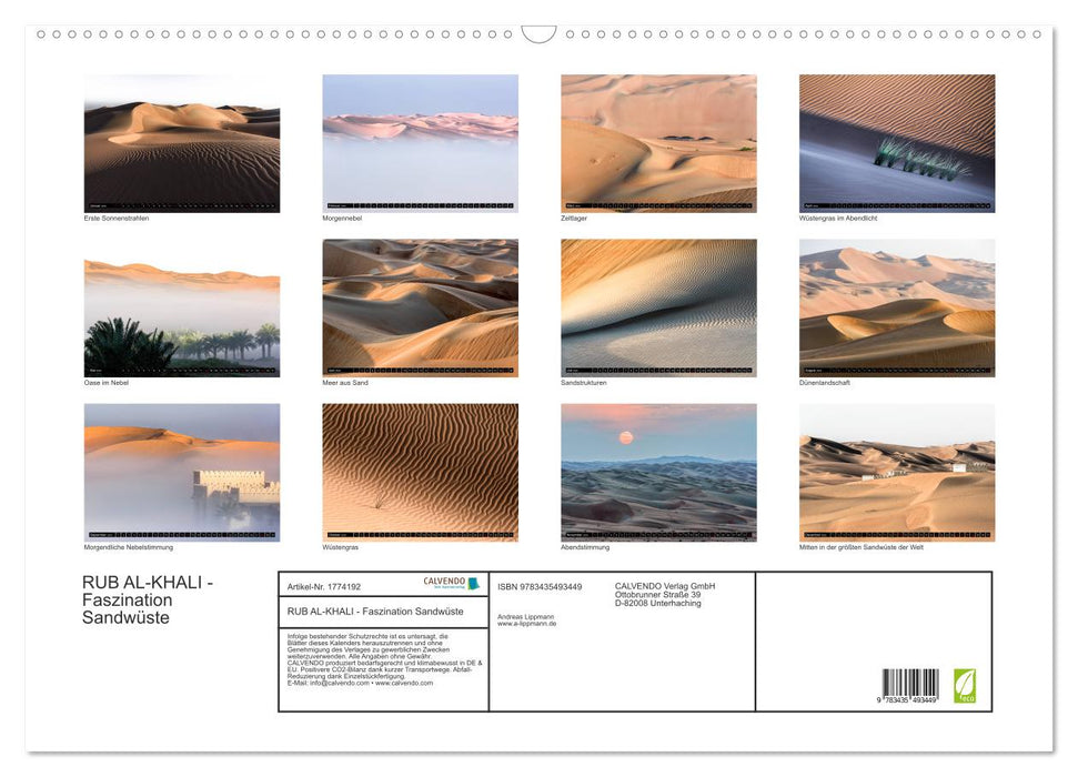 RUB AL-KHALI - Faszination Sandwüste (CALVENDO Wandkalender 2025)