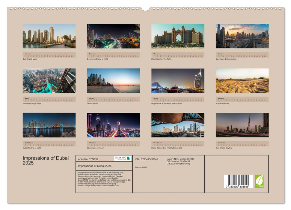 Impressions of Dubai 2025 (CALVENDO Premium Wandkalender 2025)