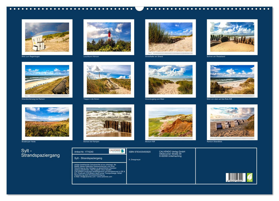 Sylt - Strandspaziergang (CALVENDO Wandkalender 2025)