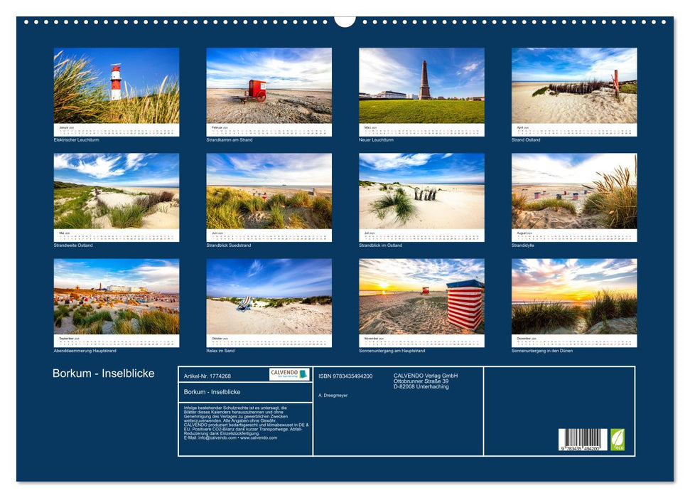 Borkum - Inselblicke (CALVENDO Wandkalender 2025)