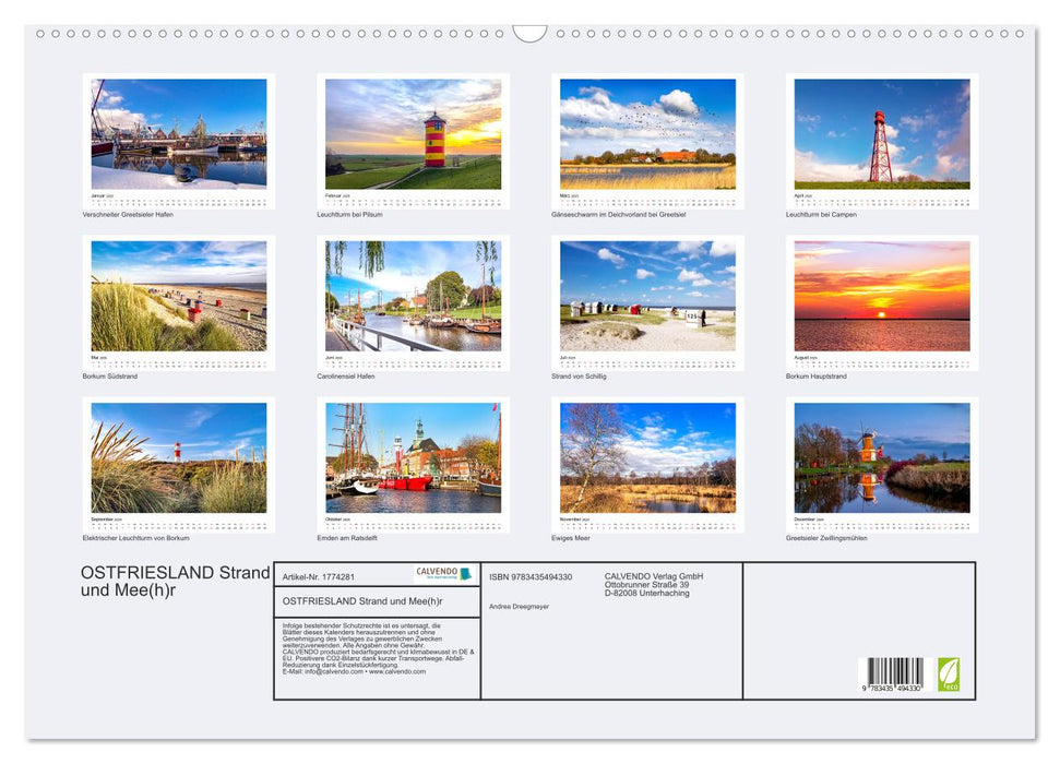 OSTFRIESLAND Strand und Mee(h)r (CALVENDO Wandkalender 2025)