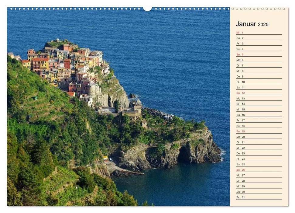 Cinque Terre - Malerische, verträumte Dörfer an der ligurischen Küste (CALVENDO Premium Wandkalender 2025)