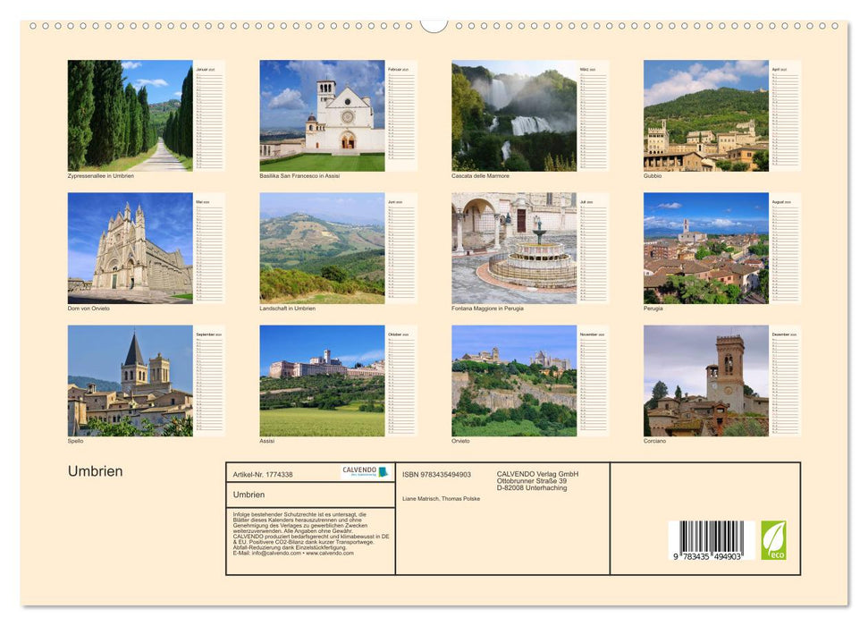 Umbrien (CALVENDO Premium Wandkalender 2025)