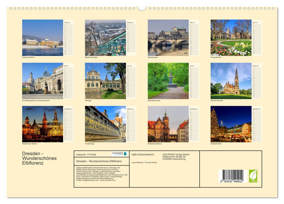 Dresden - Wunderschönes Elbflorenz (CALVENDO Premium Wandkalender 2025)