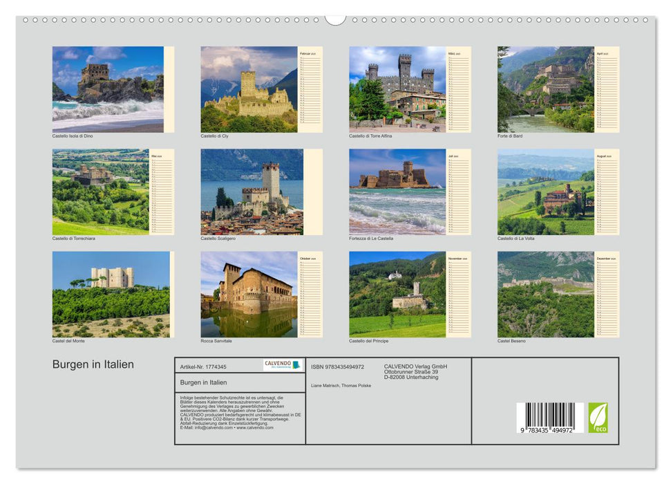 Burgen in Italien (CALVENDO Premium Wandkalender 2025)