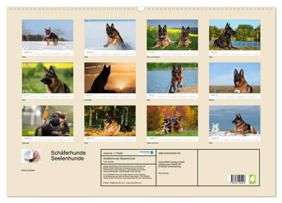 Schäferhunde Seelenhunde (CALVENDO Wandkalender 2025)