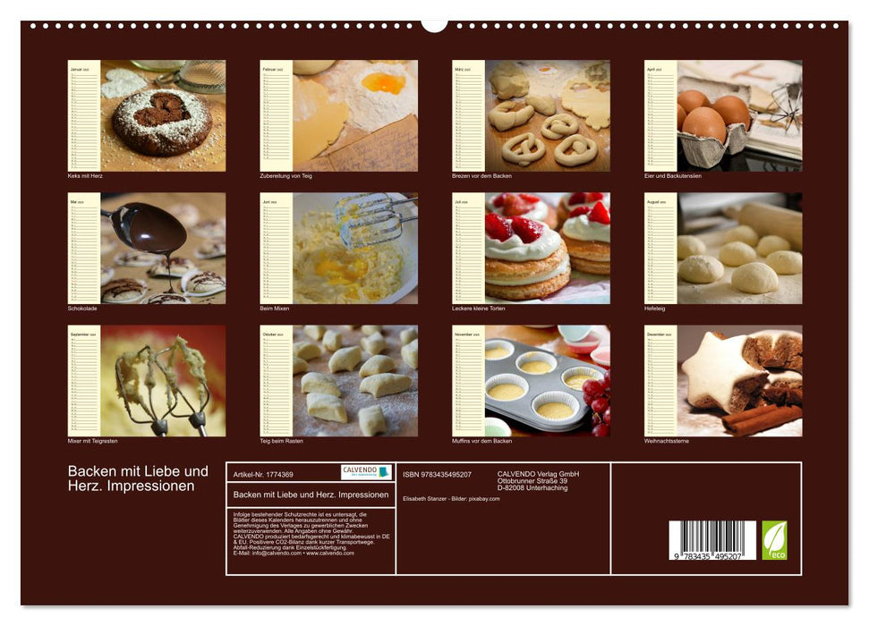 Backen mit Liebe und Herz. Impressionen (CALVENDO Premium Wandkalender 2025)