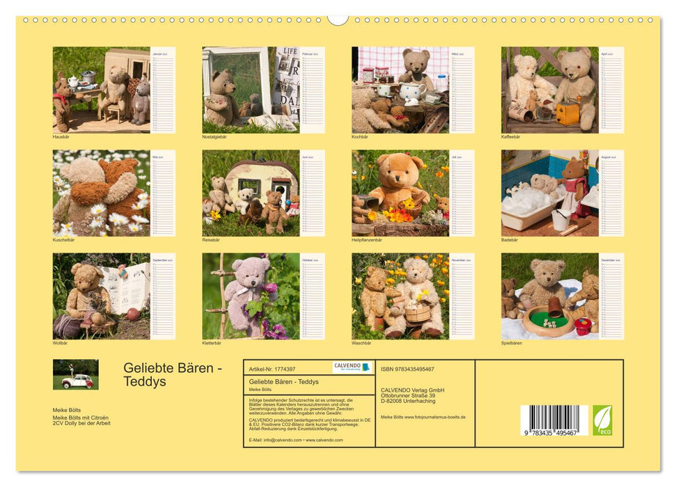 Geliebte Bären - Teddys (CALVENDO Premium Wandkalender 2025)