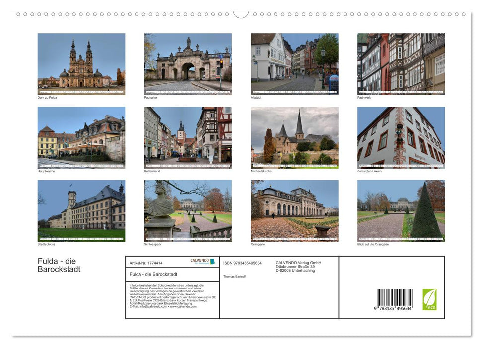 Fulda - die Barockstadt (CALVENDO Premium Wandkalender 2025)