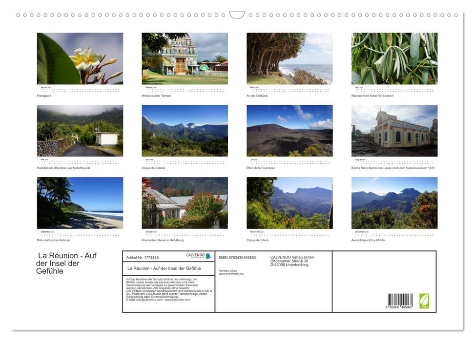 La Réunion - Auf der Insel der Gefühle (CALVENDO Wandkalender 2025)