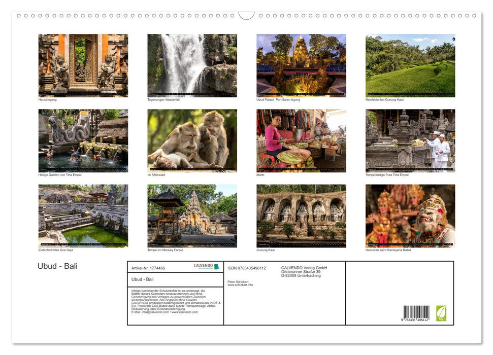 Ubud - Bali (CALVENDO Wandkalender 2025)