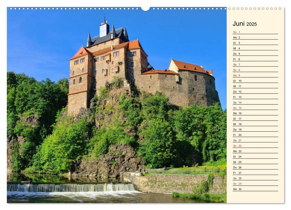 Sächsische Schlösser und Burgen (CALVENDO Premium Wandkalender 2025)