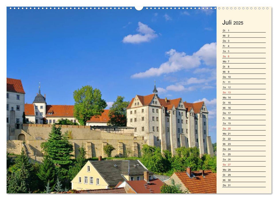 Sächsische Schlösser und Burgen (CALVENDO Premium Wandkalender 2025)