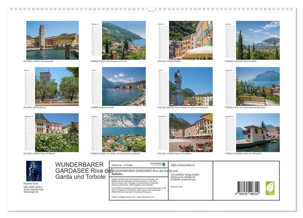 WUNDERBARER GARDASEE Riva del Garda und Torbole (CALVENDO Premium Wandkalender 2025)