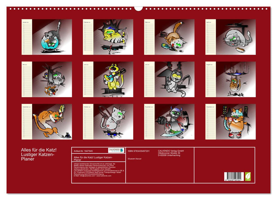 Alles für die Katz! Lustiger Katzen-Planer (CALVENDO Wandkalender 2025)