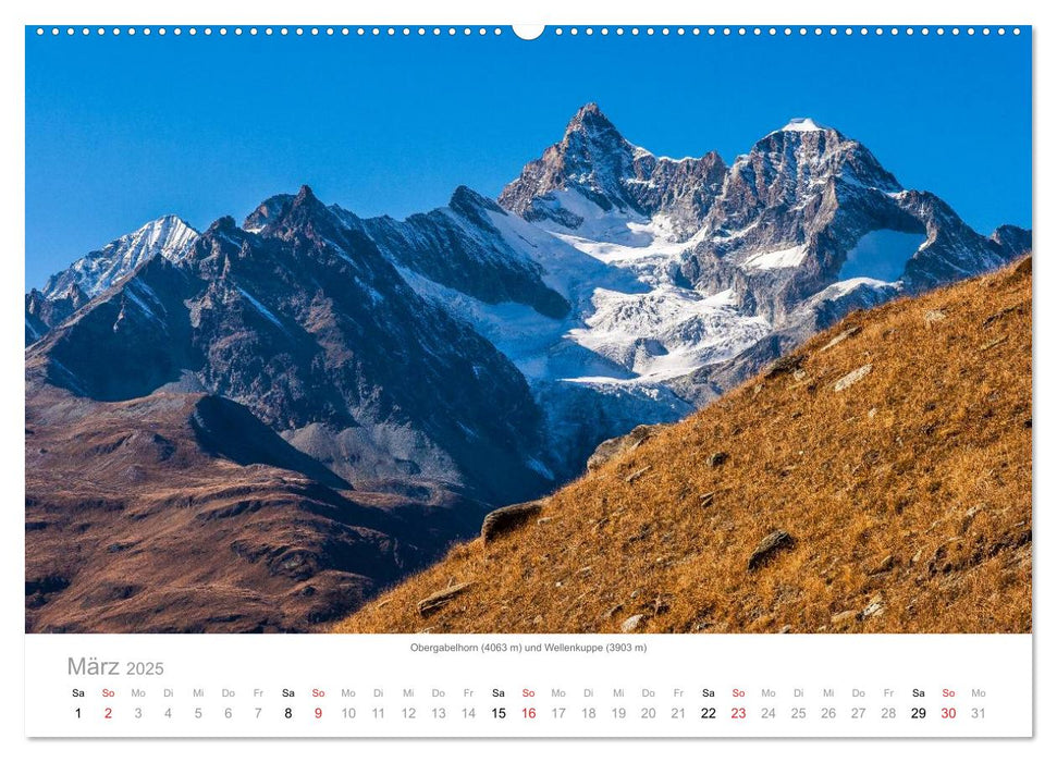 Walliser Alpen – Europas »kleiner« Himalaya (CALVENDO Wandkalender 2025)