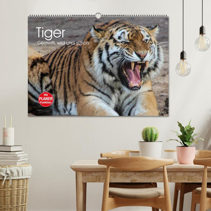 Tiger. Gestreift, wild und schön (CALVENDO Wandkalender 2025)