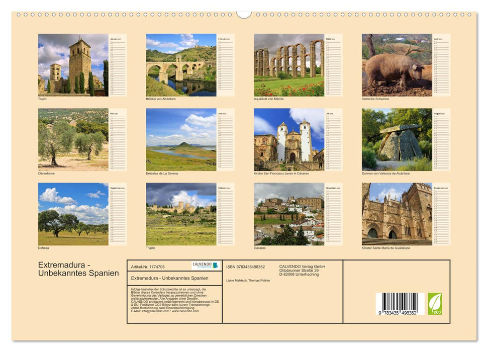 Extremadura - Unbekanntes Spanien (CALVENDO Premium Wandkalender 2025)