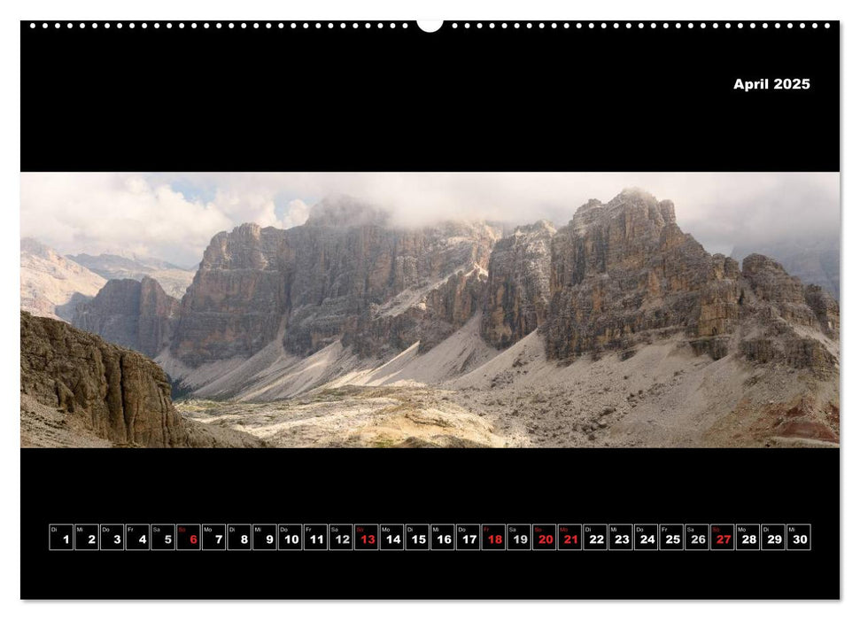 Dolomitenpanorama Gipfelglück und Sehnsuchtsort (CALVENDO Premium Wandkalender 2025)