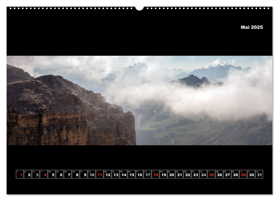 Dolomitenpanorama Gipfelglück und Sehnsuchtsort (CALVENDO Premium Wandkalender 2025)