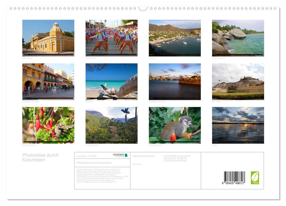 Photoreise durch Kolumbien (CALVENDO Premium Wandkalender 2025)