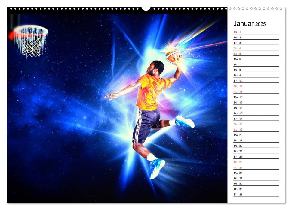 Basketball Fantasiewelten (CALVENDO Premium Wandkalender 2025)