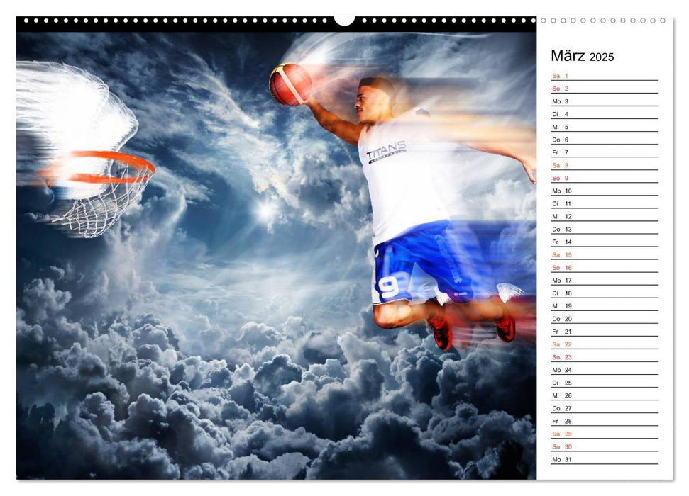 Basketball Fantasiewelten (CALVENDO Premium Wandkalender 2025)