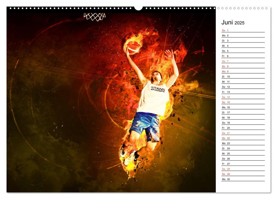 Basketball Fantasiewelten (CALVENDO Premium Wandkalender 2025)