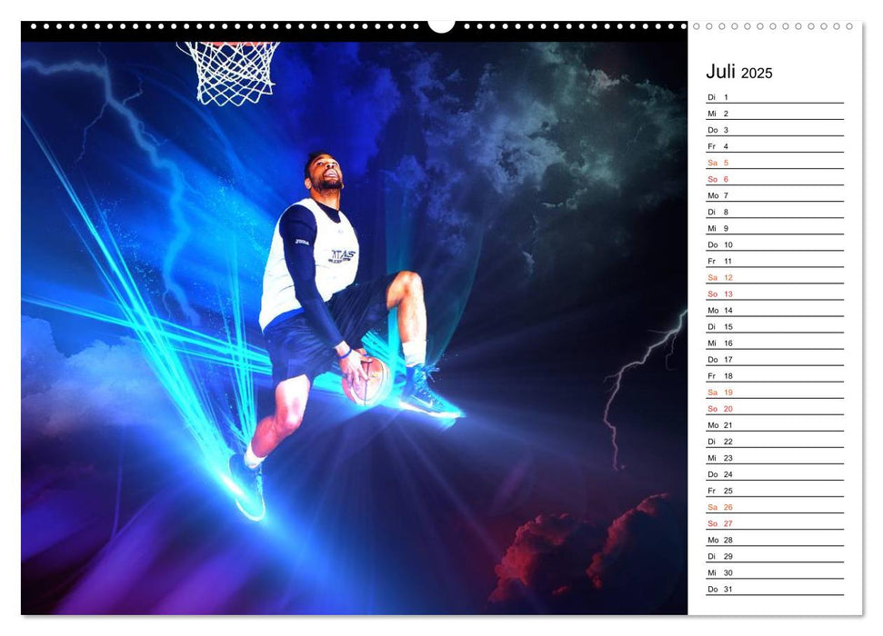 Basketball Fantasiewelten (CALVENDO Premium Wandkalender 2025)