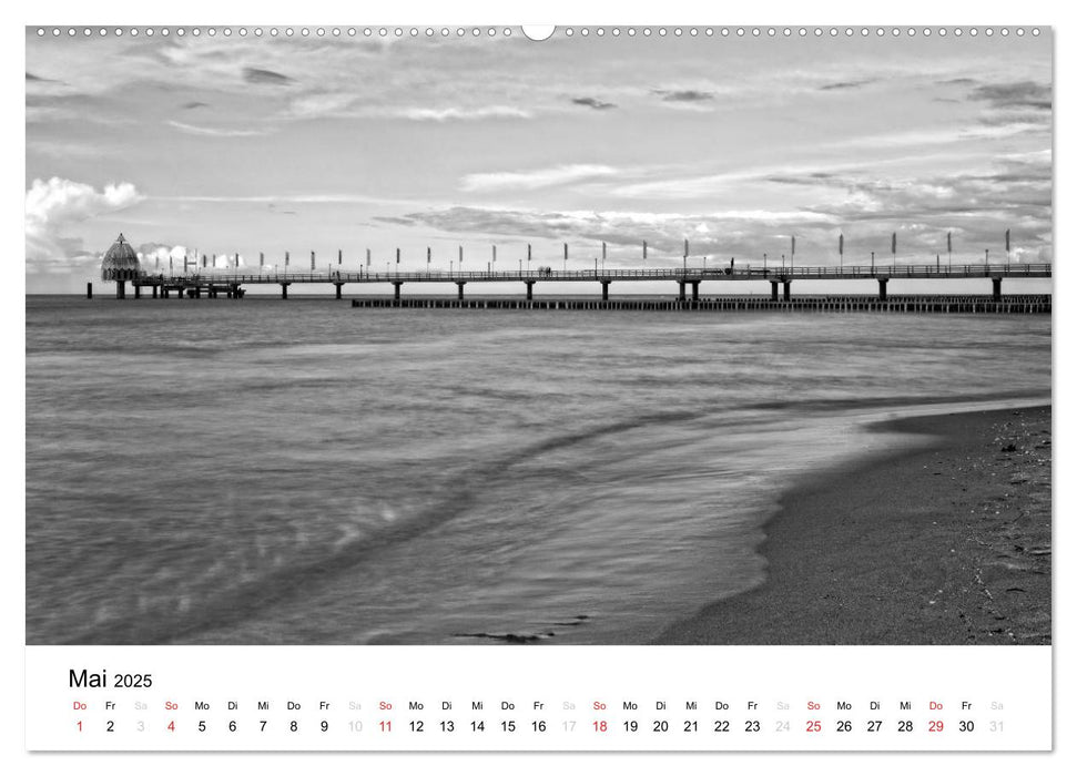 Ostseebad Zingst - Impressionen in Schwarz-Weiß (CALVENDO Premium Wandkalender 2025)