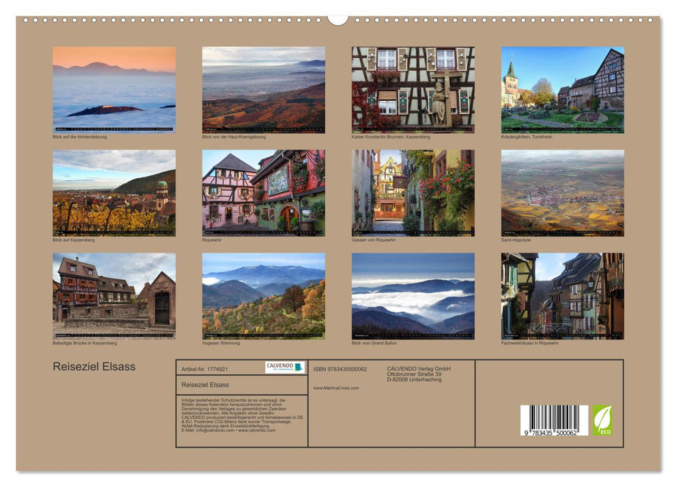 Reiseziel Elsass (CALVENDO Premium Wandkalender 2025)