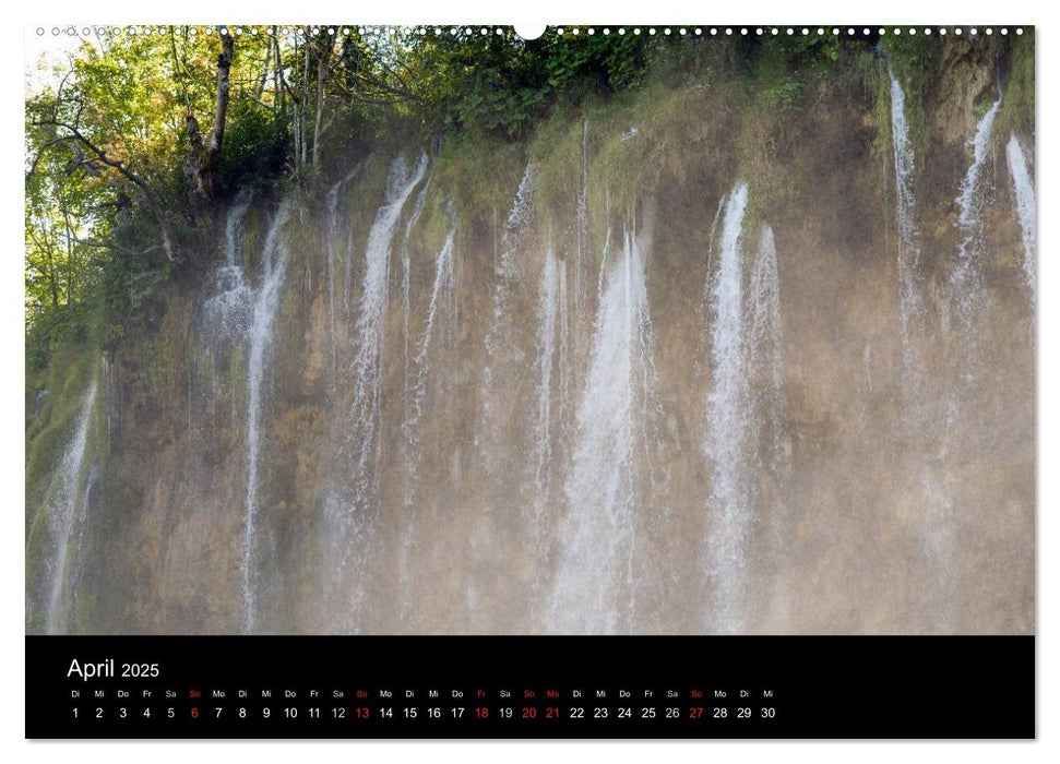 Plitvicer Seen - Kaskadenförmige Wasserspiele (CALVENDO Premium Wandkalender 2025)