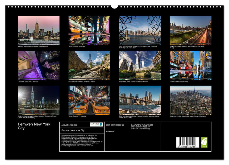 Fernweh New York City (CALVENDO Premium Wandkalender 2025)