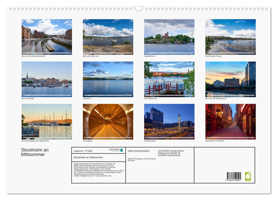 Stockholm an Mittsommer (CALVENDO Wandkalender 2025)