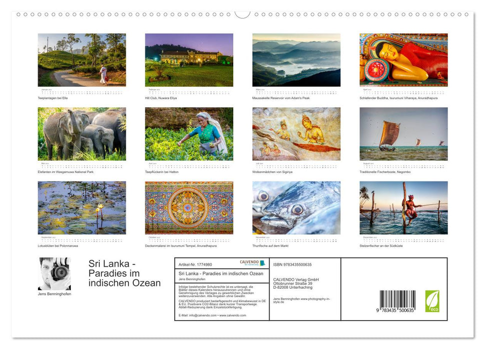 Sri Lanka - Paradies im indischen Ozean (CALVENDO Premium Wandkalender 2025)