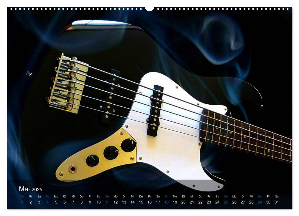 Bassgitarren im Rampenlicht (CALVENDO Premium Wandkalender 2025)