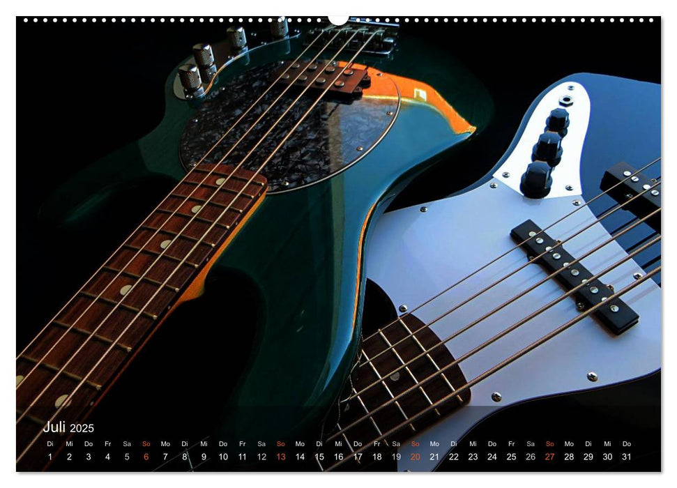 Bassgitarren im Rampenlicht (CALVENDO Premium Wandkalender 2025)