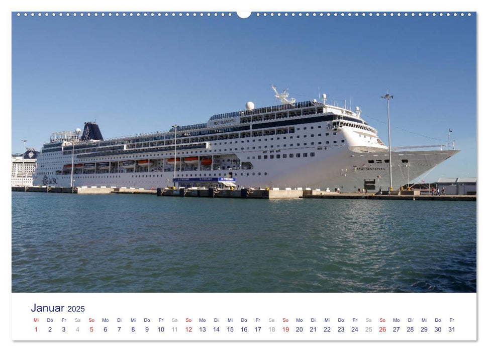 Giganten der Meere - Kreuzfahrtschiffe (CALVENDO Wandkalender 2025)