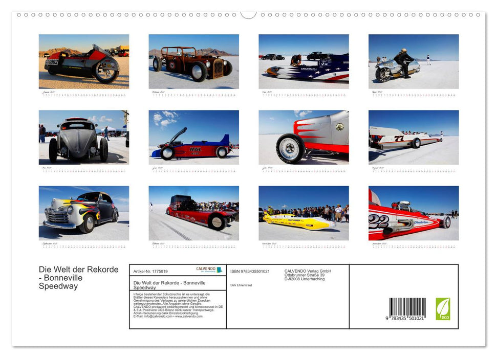 Die Welt der Rekorde - Bonneville Speedway (CALVENDO Premium Wandkalender 2025)