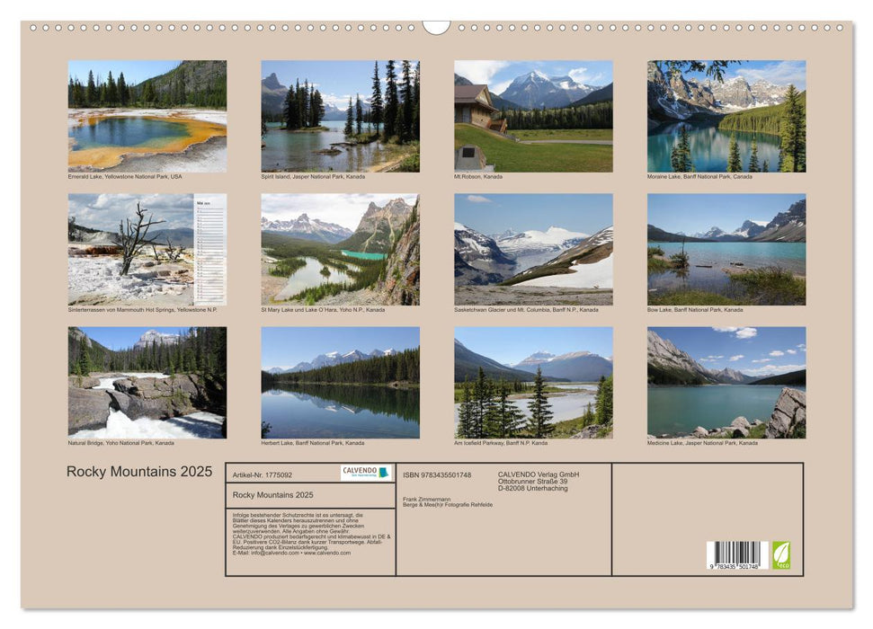 Rocky Mountains 2025 (CALVENDO Wandkalender 2025)