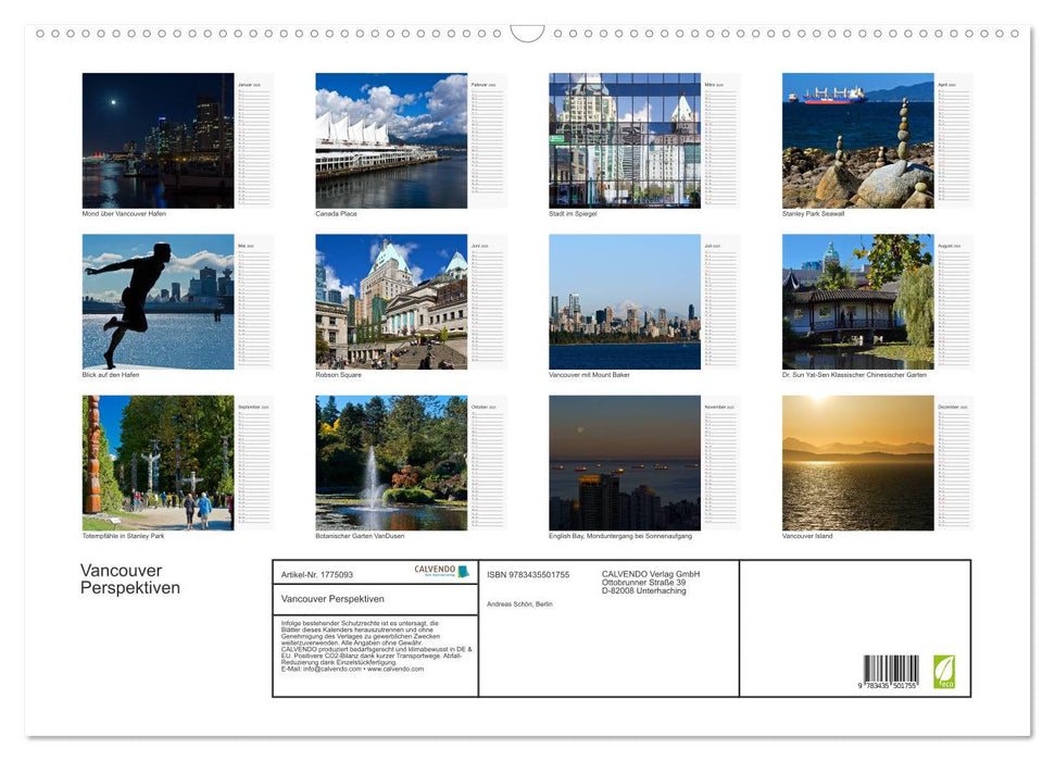 Vancouver Perspektiven (CALVENDO Wandkalender 2025)