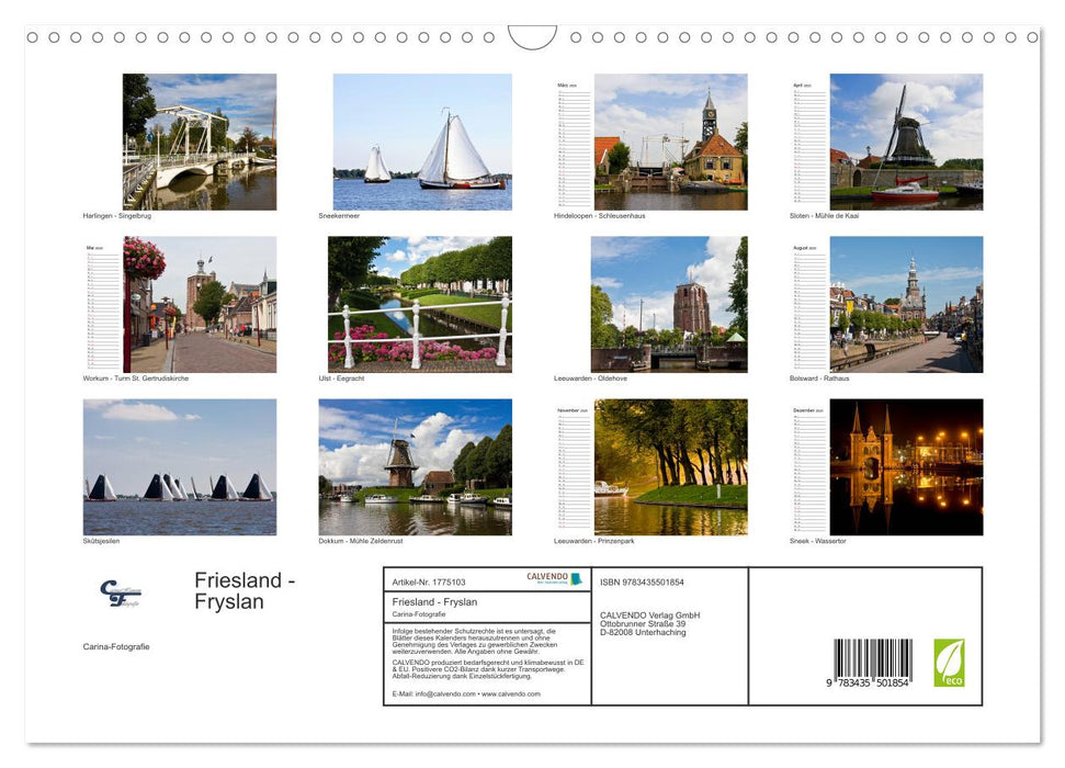 Friesland - Fryslan (CALVENDO Wandkalender 2025)