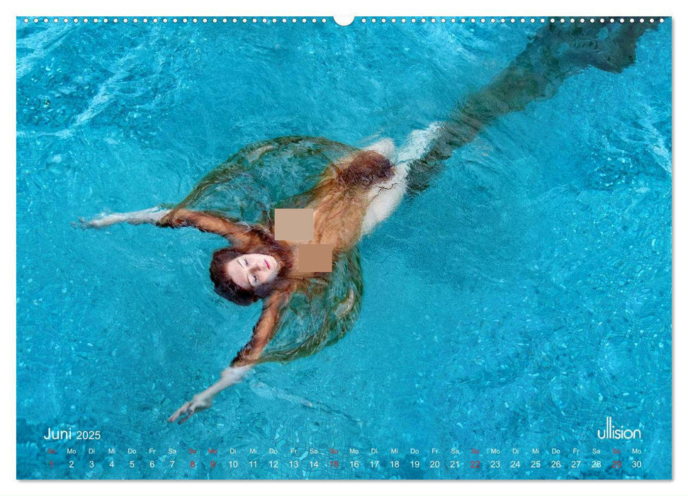 Wasserspiele - Akt im Tanz der Schwerelosigkeit (CALVENDO Wandkalender 2025)